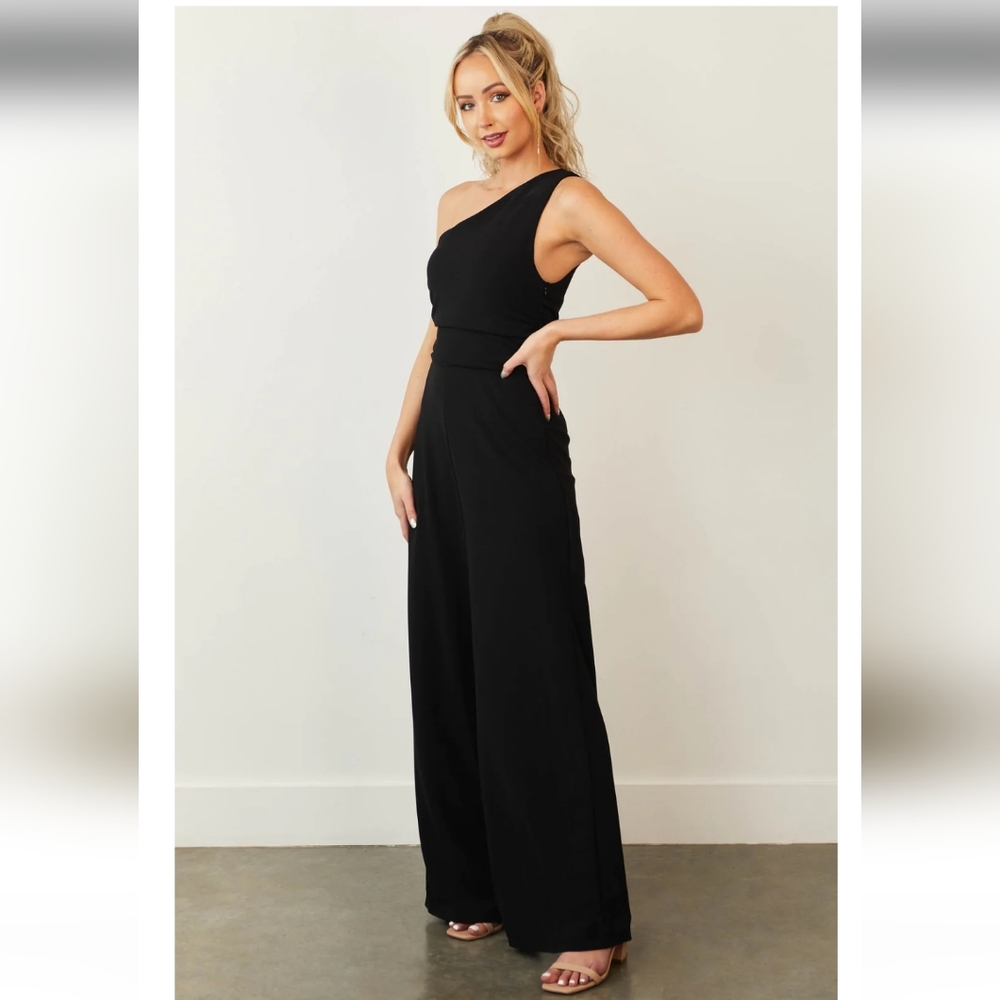 One Shoulder Wide Leg Jumpsuit